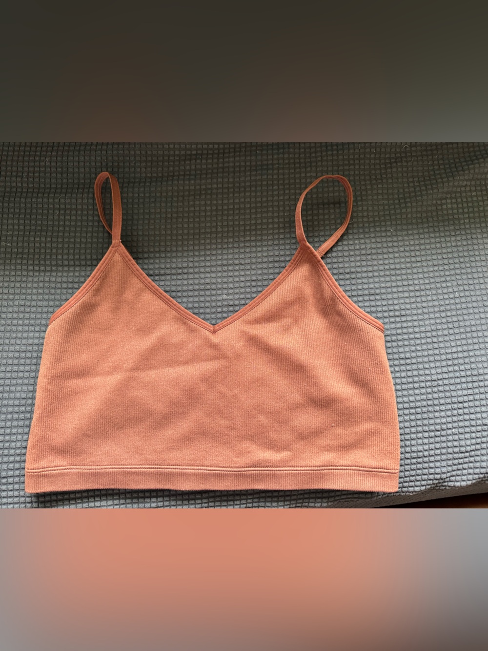 Abercrombie & Fitch Rusty Orange Ribbed Bralette